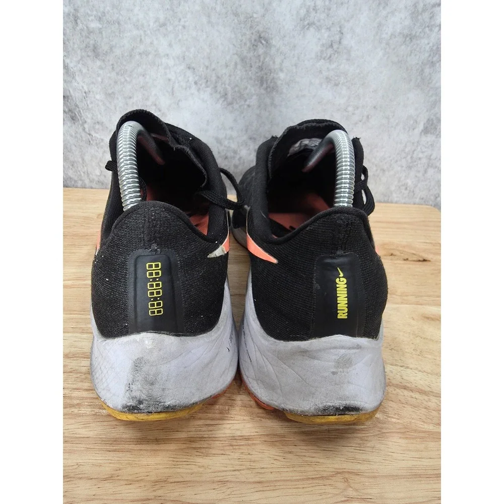 Nike Air Zoom Pegasus 37 Running Shoes Mens 9 Black Bright Mango BQ9646-010